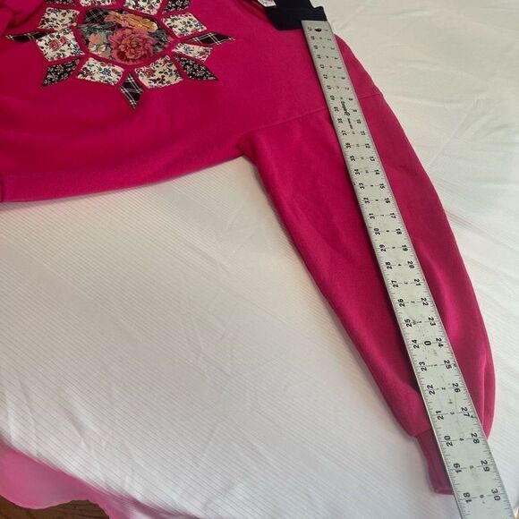 Jerzees Vintage 90s Granny Core Cottage Core Quilt Sweatshirt Size Large - Picture 7 of 9